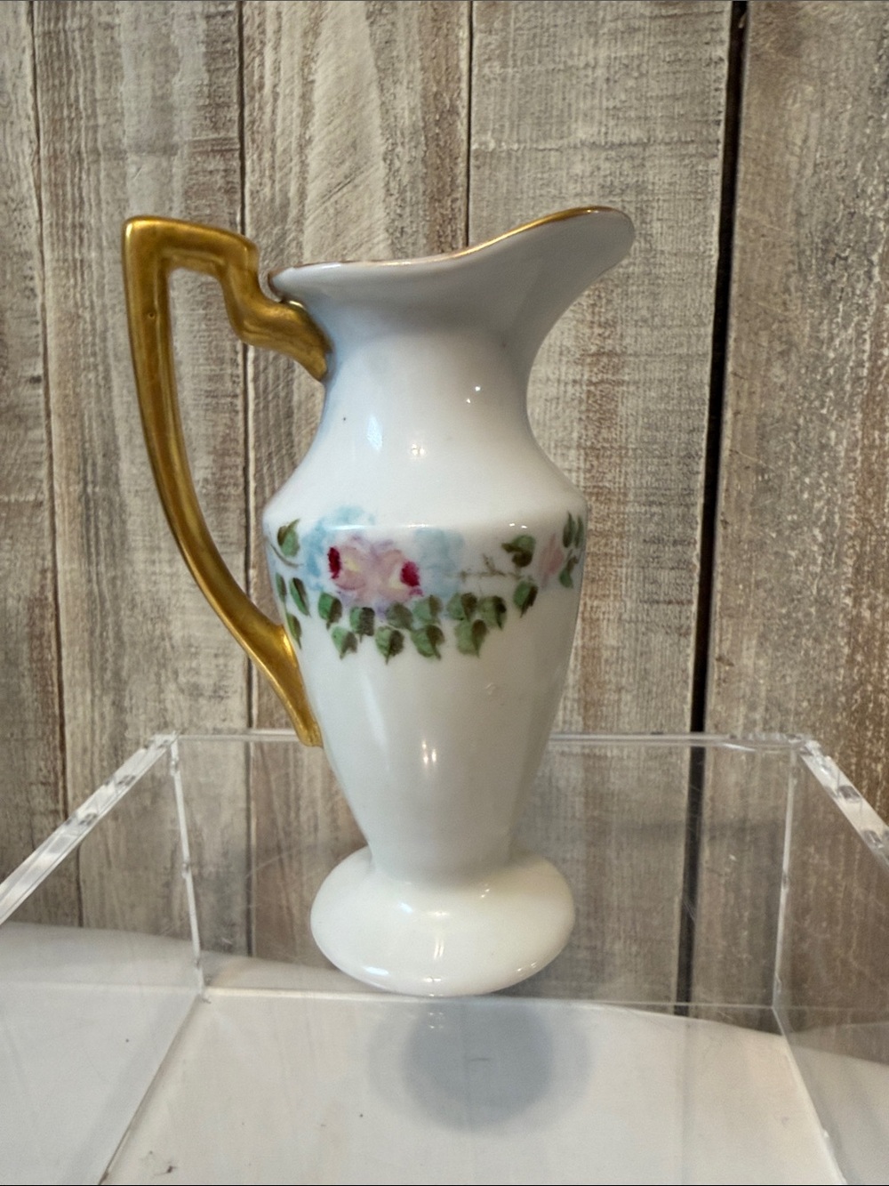 Antique 1929 Hand Painted Miniature Porcelain Pitcher Vase Hobbiest Signed